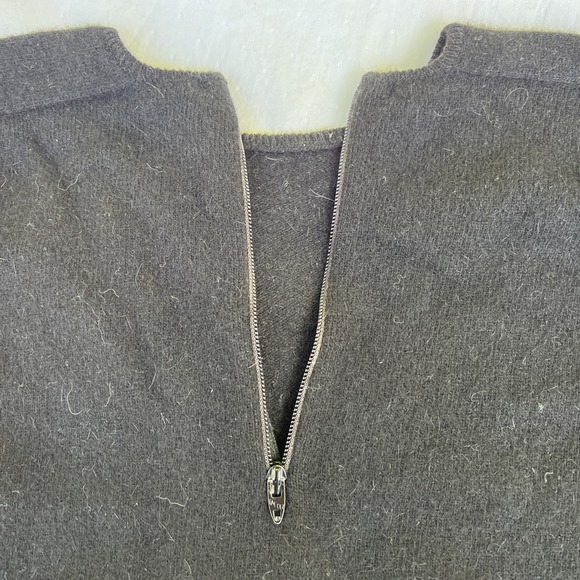 Vintage Sweater Wool Blend Back Zip Round Neck LG Soft Retro Minimalist - Picture 9 of 9